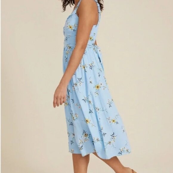 Maurices Bare Floral Dress Sleeveless Sweetheart Midi Reg XL 16/18🆕⌚📦🏃💨🚚 - Picture 2 of 14